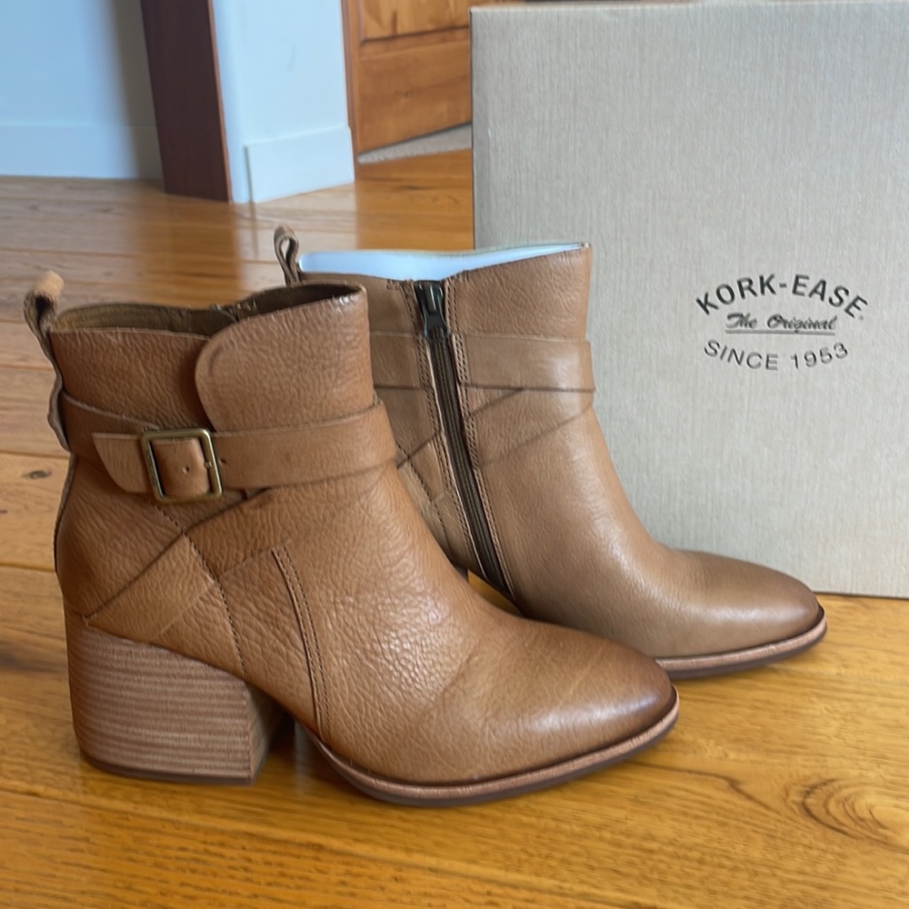 Kork Ease - Brown leather booties - Joelle - 9.5